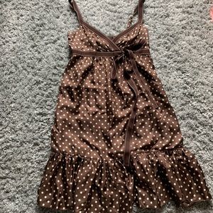 Brown polka dot BCBG dress